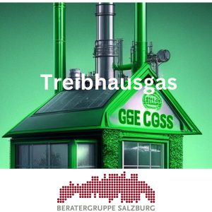 Bild zeigt ein grünes Haus, Treibhausgasberechnung,Beratergruppe Salzburg, care-impuls GmbH